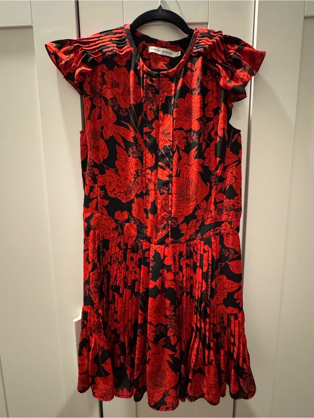 Rebecca Minkoff Red Floral Pleated Kids Dress